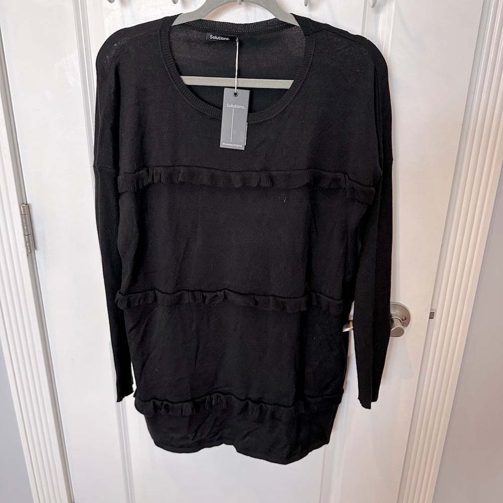 Solution NWT sz S ruffle sweater